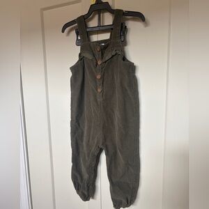 Old Navy Olive Corduroy Kids Overalls with Button Front